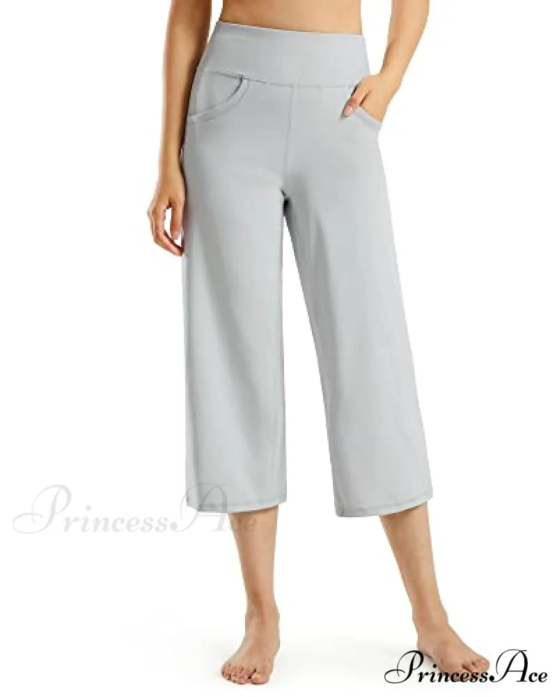 Promover Women’s Capri Pants Wide Leg Yoga Crop Pants