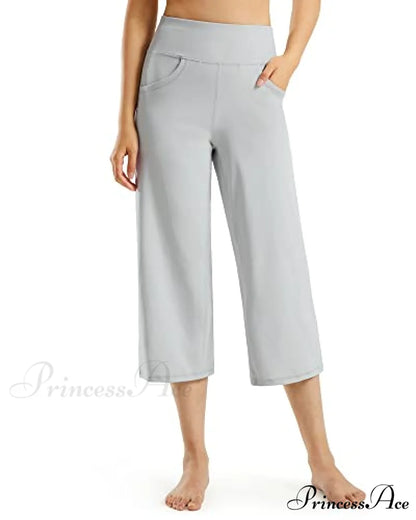 Promover Women’s Capri Pants Wide Leg Yoga Crop Pants