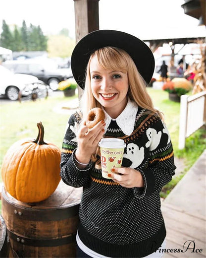 Pumpkin Knitted Pullovers Sweaters