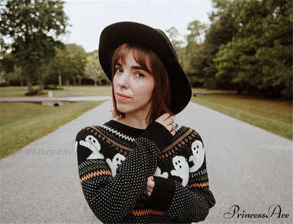 Pumpkin Knitted Pullovers Sweaters