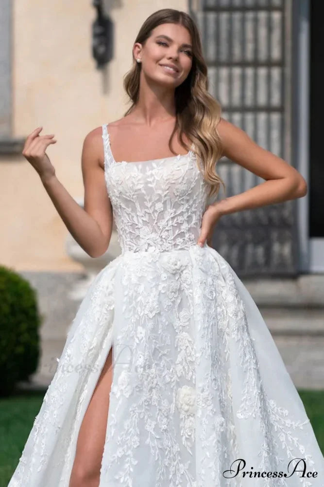 Pure Romance White Trendy Lace Wedding Dress
