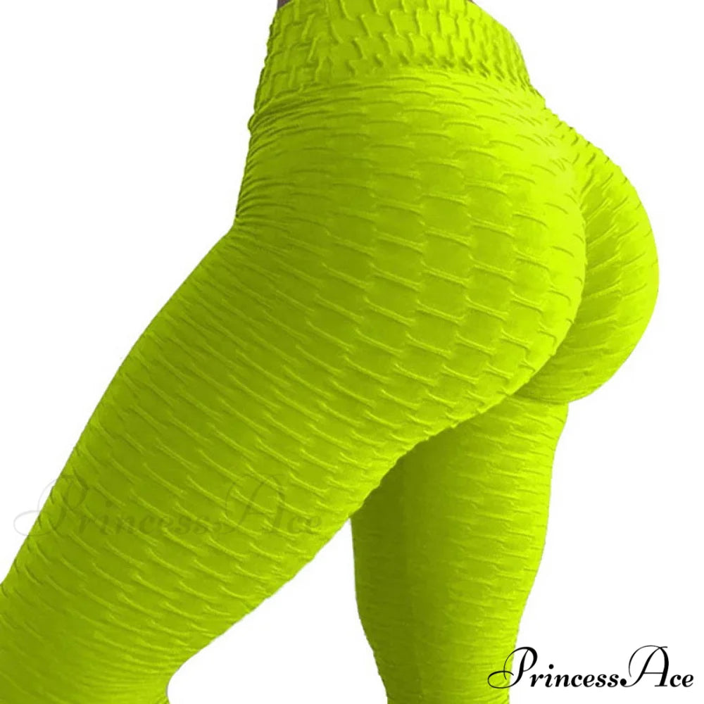 Push Up Woman Tights Workout Leggings yellow 01 / S