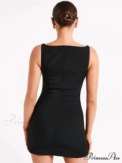 Quilted Sleeveless Short Dress minidress-250223