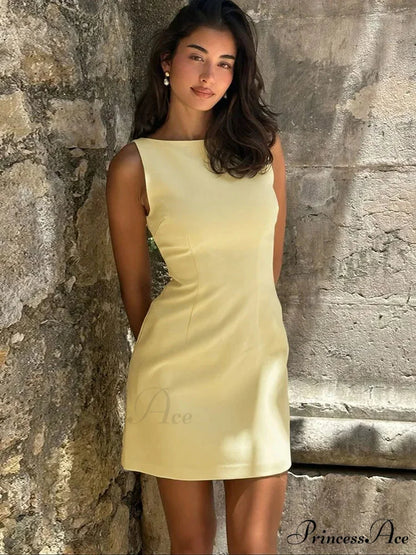 Quilted Sleeveless Short Dress minidress-250223