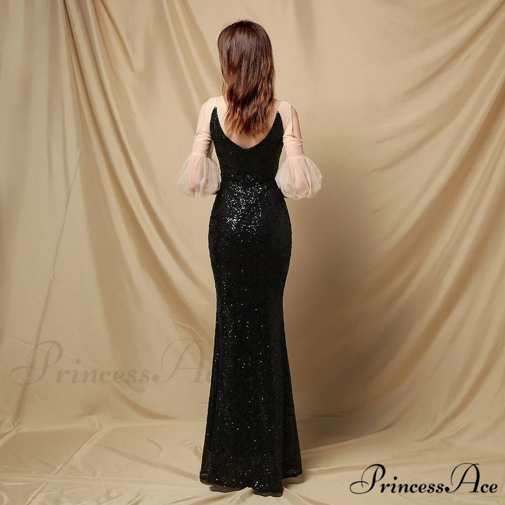 Quinn Sequin Scroll Charming Puff Sleeve Dress