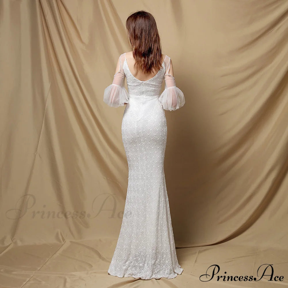 Quinn Sequin Scroll Charming Puff Sleeve Dress