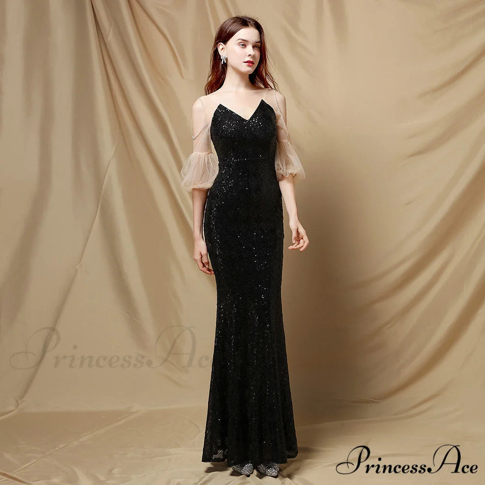 Quinn Sequin Scroll Charming Puff Sleeve Dress