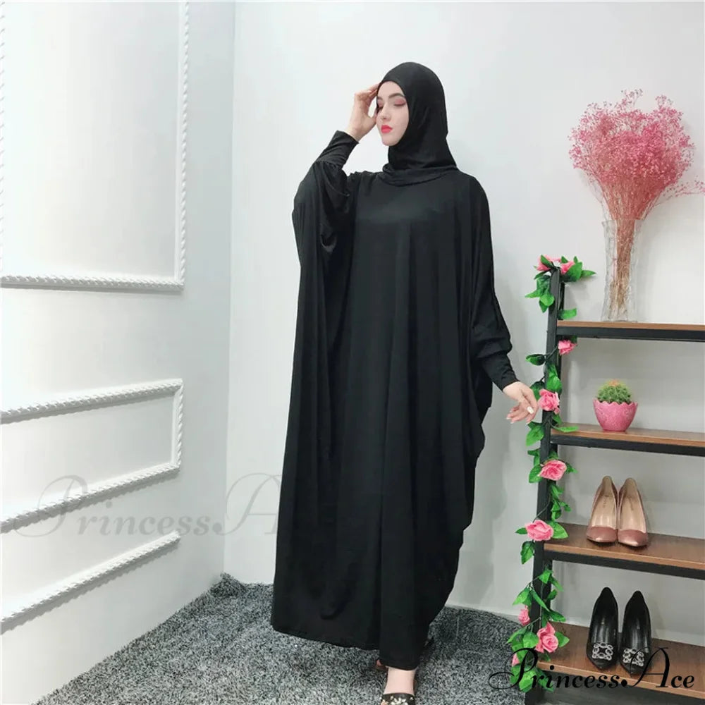 Ramadan Muslim Prayer Hijab Garment Fashion Hooded Abaya Full Cover Long Sleeve Islam Dubai Modest Robe Dress Black