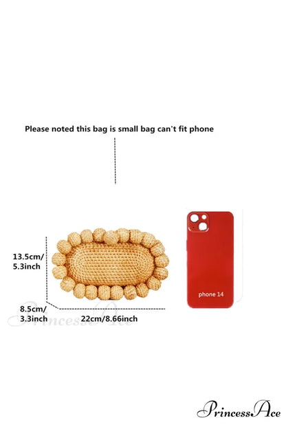 Rattan Cane Clutch Warm Seashore Wristlet Khaki wristlet-250126