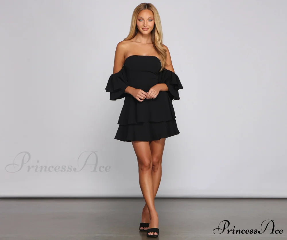 Ravishing Ruffles Stylish A-Line Mini Dress