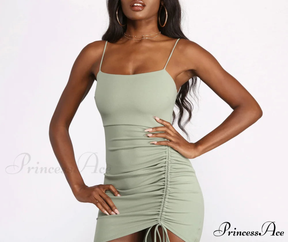 Ready To Stylish Ruche Mini Dress