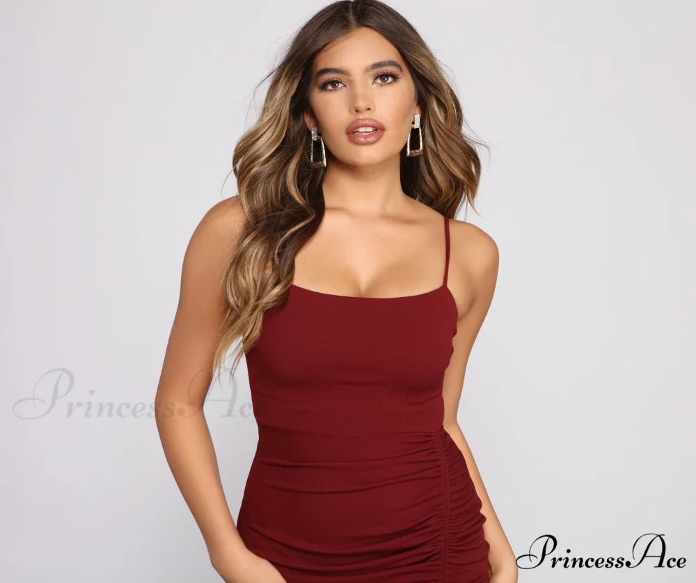 Ready To Stylish Ruche Mini Dress