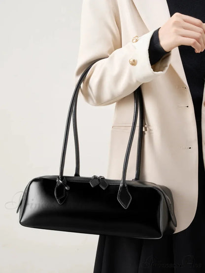 Real Leather Women’s Shoulder Wristlet Black wristlet-250126