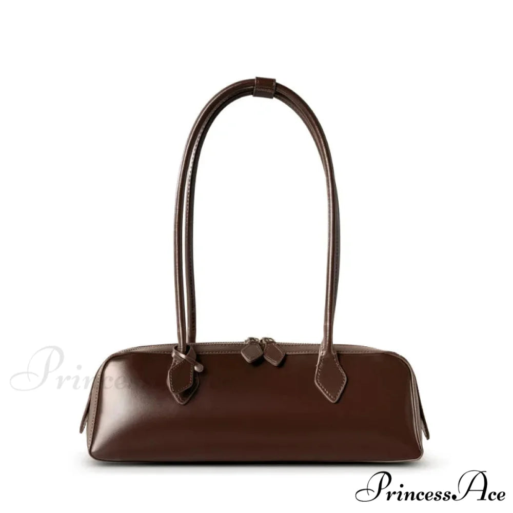 Real Leather Women’s Shoulder Wristlet coffee wristlet-250126