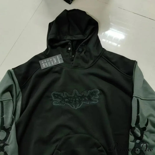 Rebellious Rap Stitched Hoodie green / S hoodies-241228