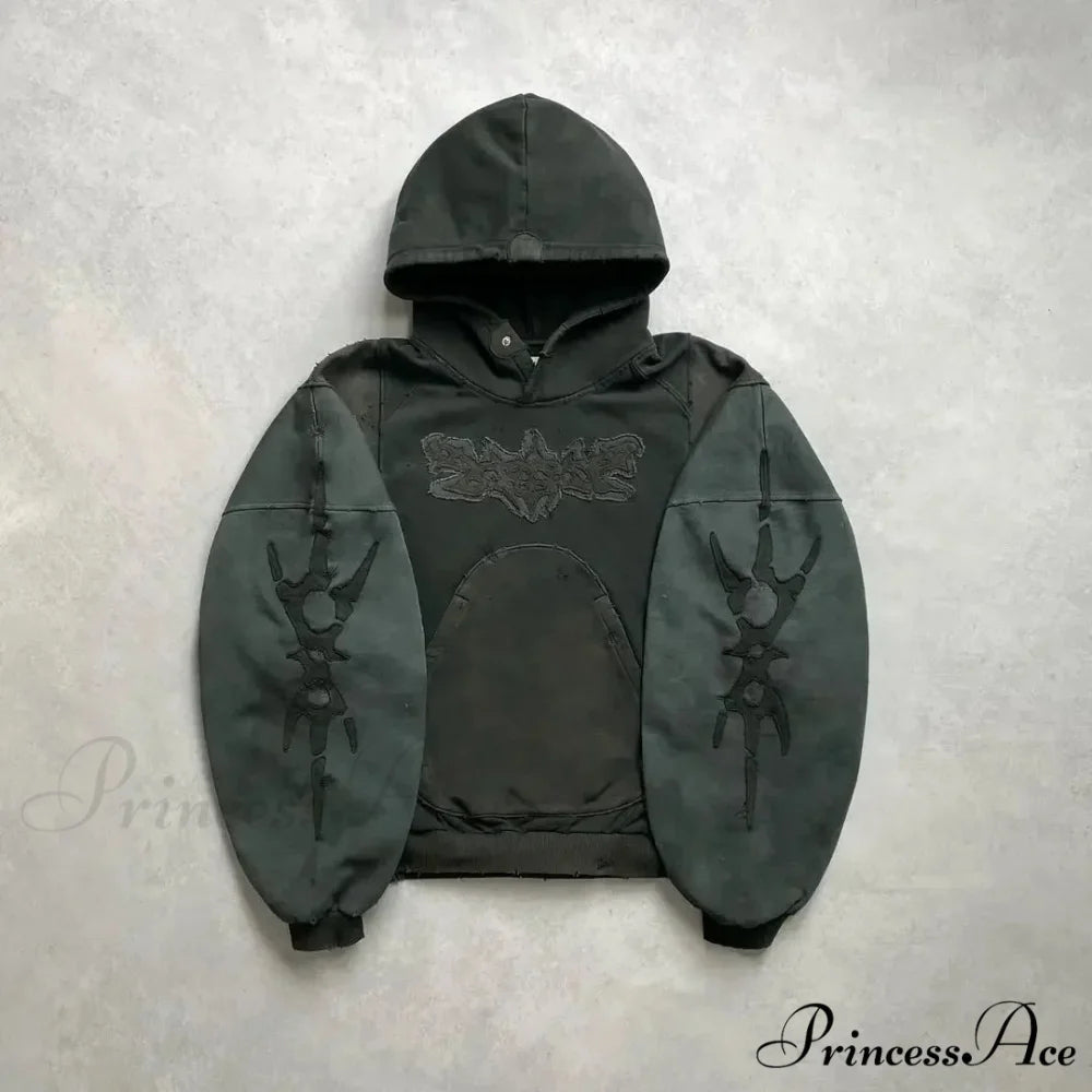 Rebellious Rap Stitched Hoodie hoodies-241228