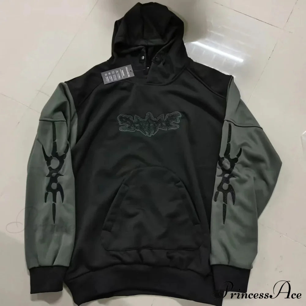 Rebellious Rap Stitched Hoodie hoodies-241228