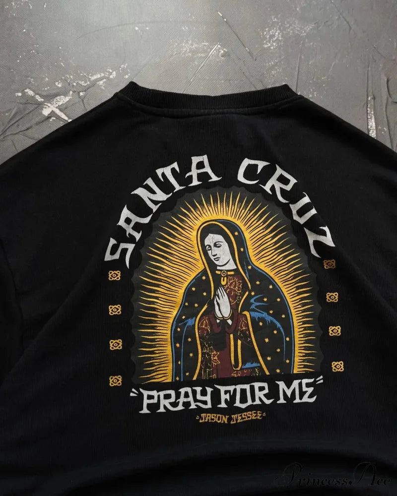 Rebellious Style Retro Baggy Sweatshirt Sweatshirt-241228