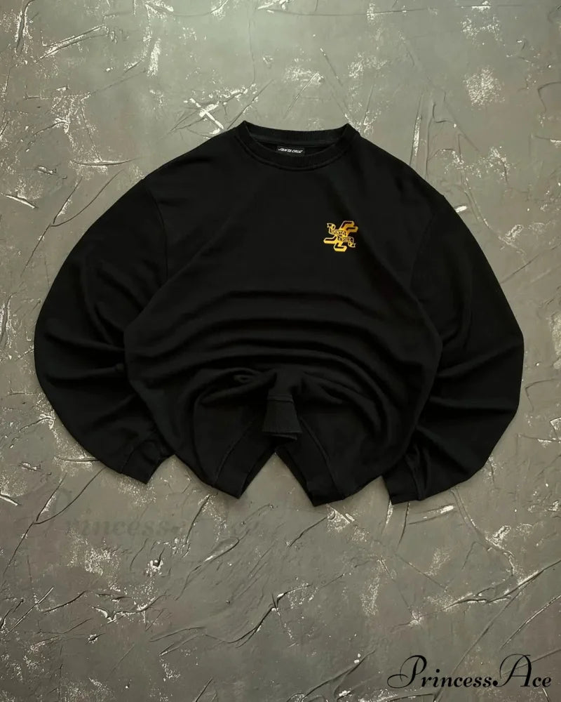 Rebellious Style Retro Baggy Sweatshirt Sweatshirt-241228