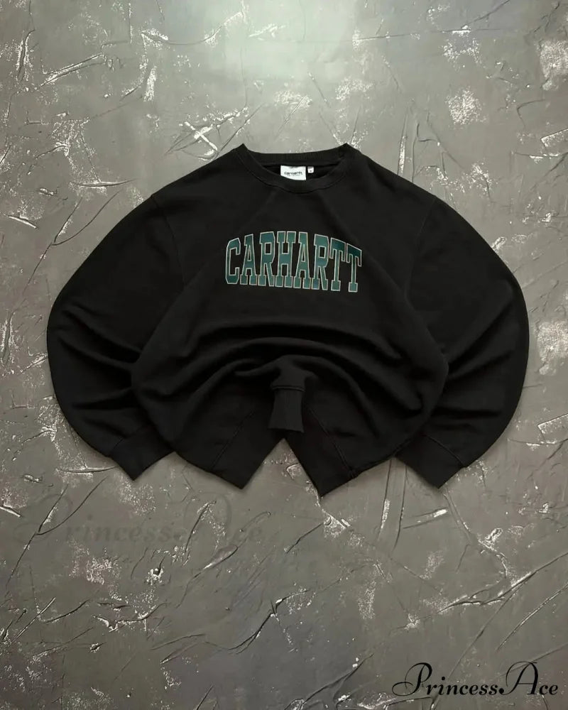 Rebellious Style Retro Baggy Sweatshirt black 2 / M Sweatshirt-241228