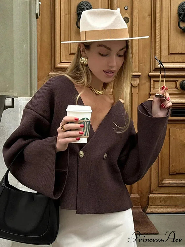 Reddish Loose Extended Sleeve Cardigan cardigans-241228