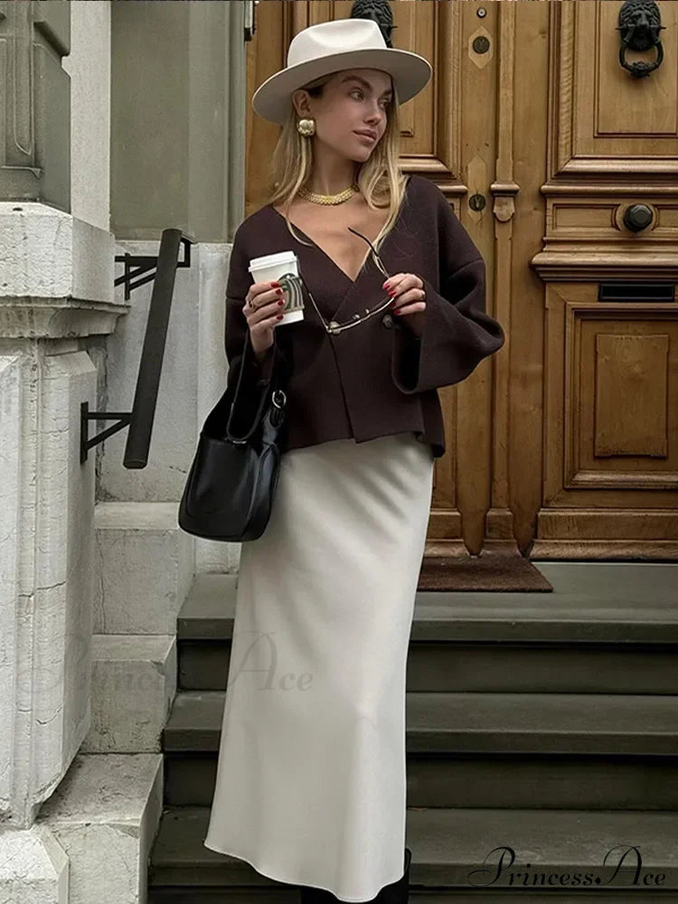 Reddish Loose Extended Sleeve Cardigan cardigans-241228