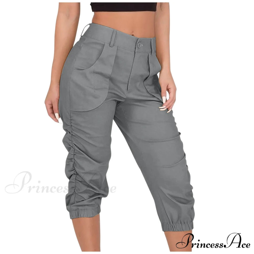 Relaxed-fit Cargo Capri Pant Gray / S