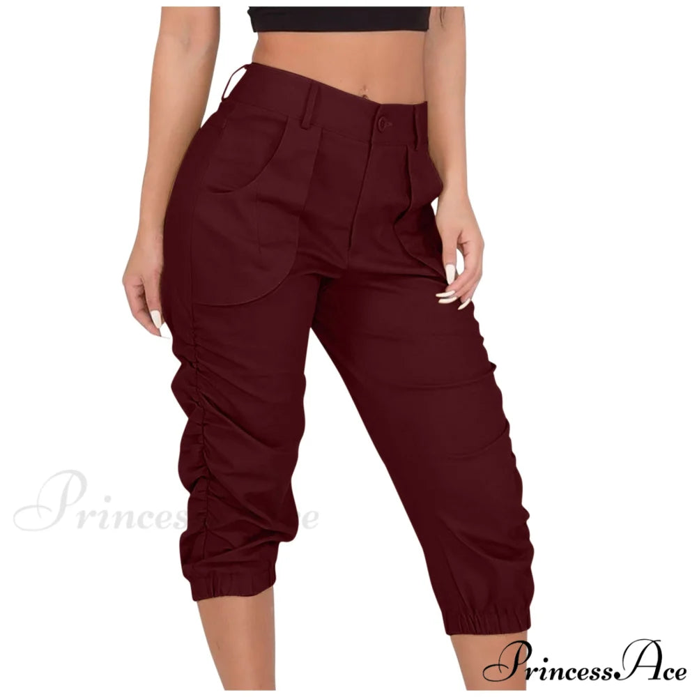 Relaxed-fit Cargo Capri Pant Wine / S