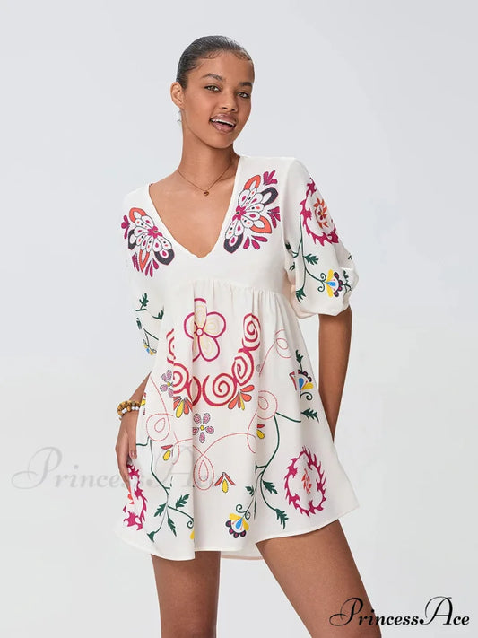 Relaxed Small Seaside Floral Dress for Holiday floraldress-250126