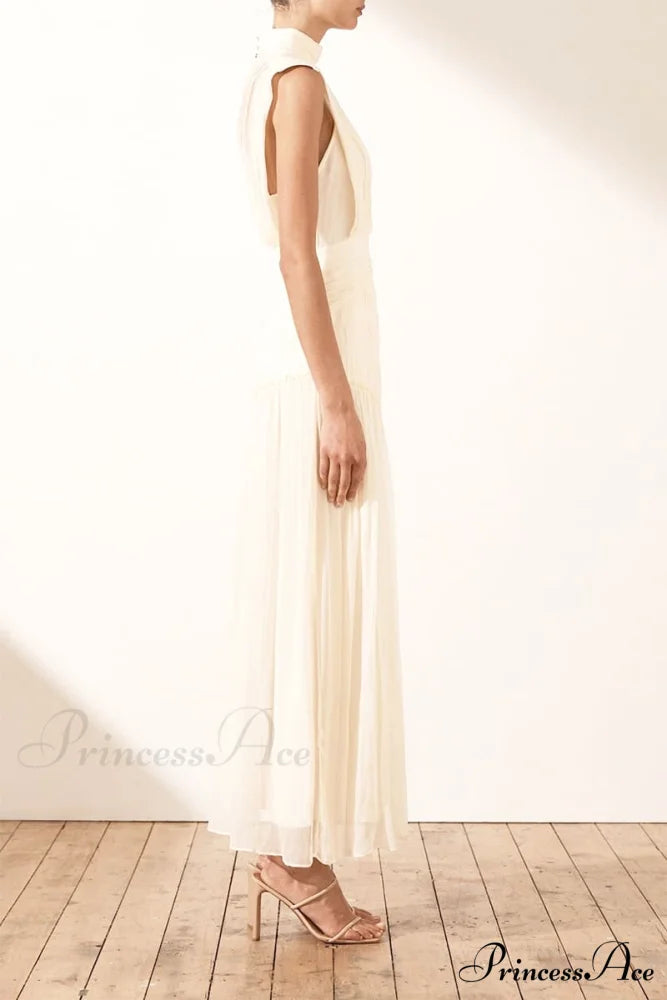 Remarkable Moment High Trendy Neck Maxi Dress