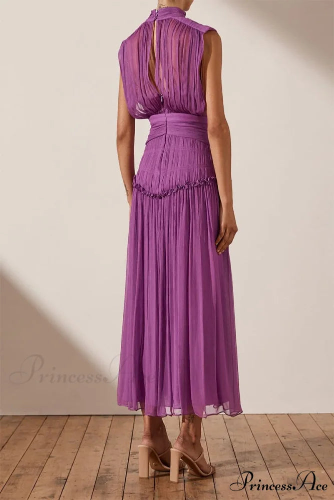 Remarkable Moment High Trendy Neck Maxi Dress