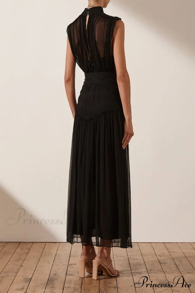 Remarkable Moment High Trendy Neck Maxi Dress