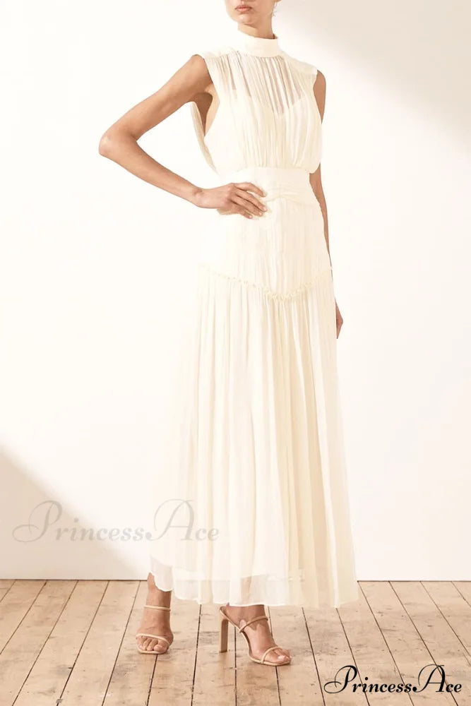 Remarkable Moment High Trendy Neck Maxi Dress