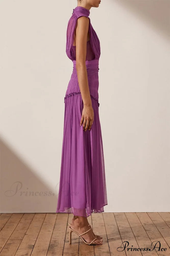 Remarkable Moment High Trendy Neck Maxi Dress