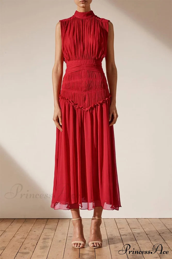 Remarkable Moment High Trendy Neck Maxi Dress