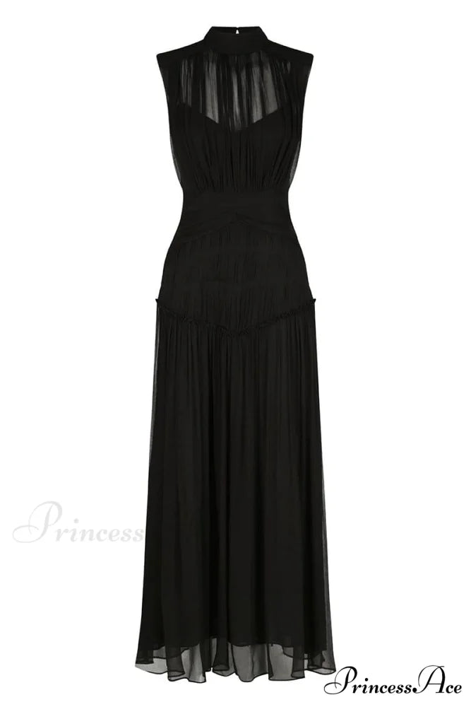 Remarkable Moment High Trendy Neck Maxi Dress