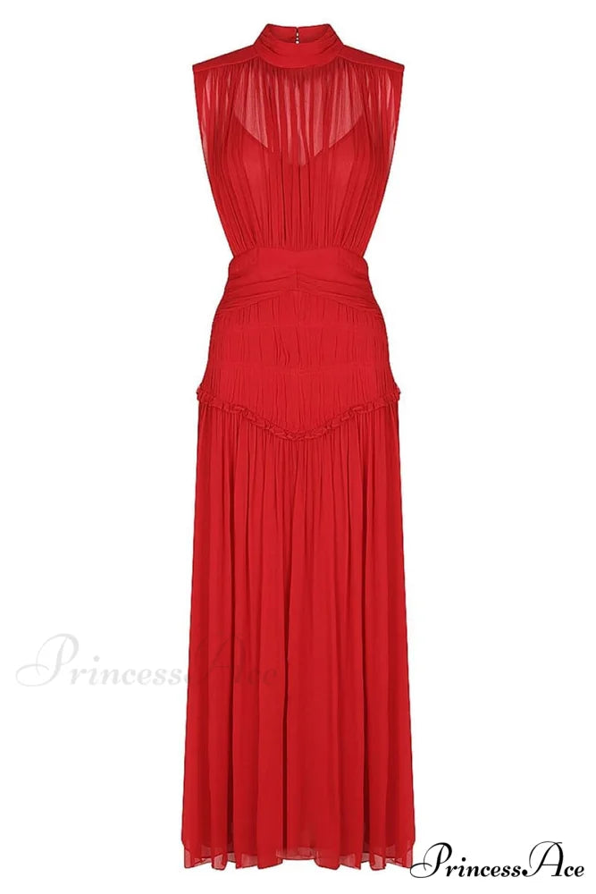 Remarkable Moment High Trendy Neck Maxi Dress