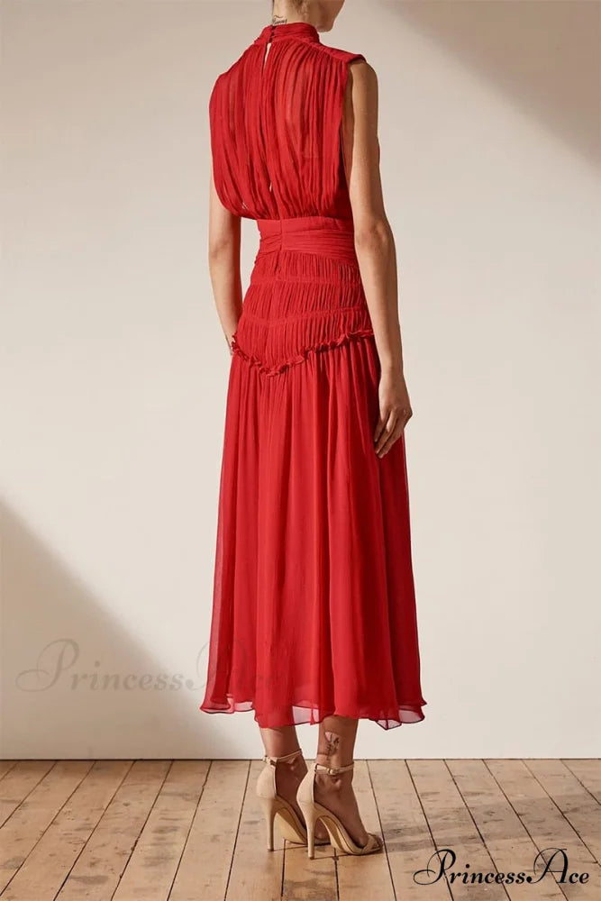 Remarkable Moment High Trendy Neck Maxi Dress