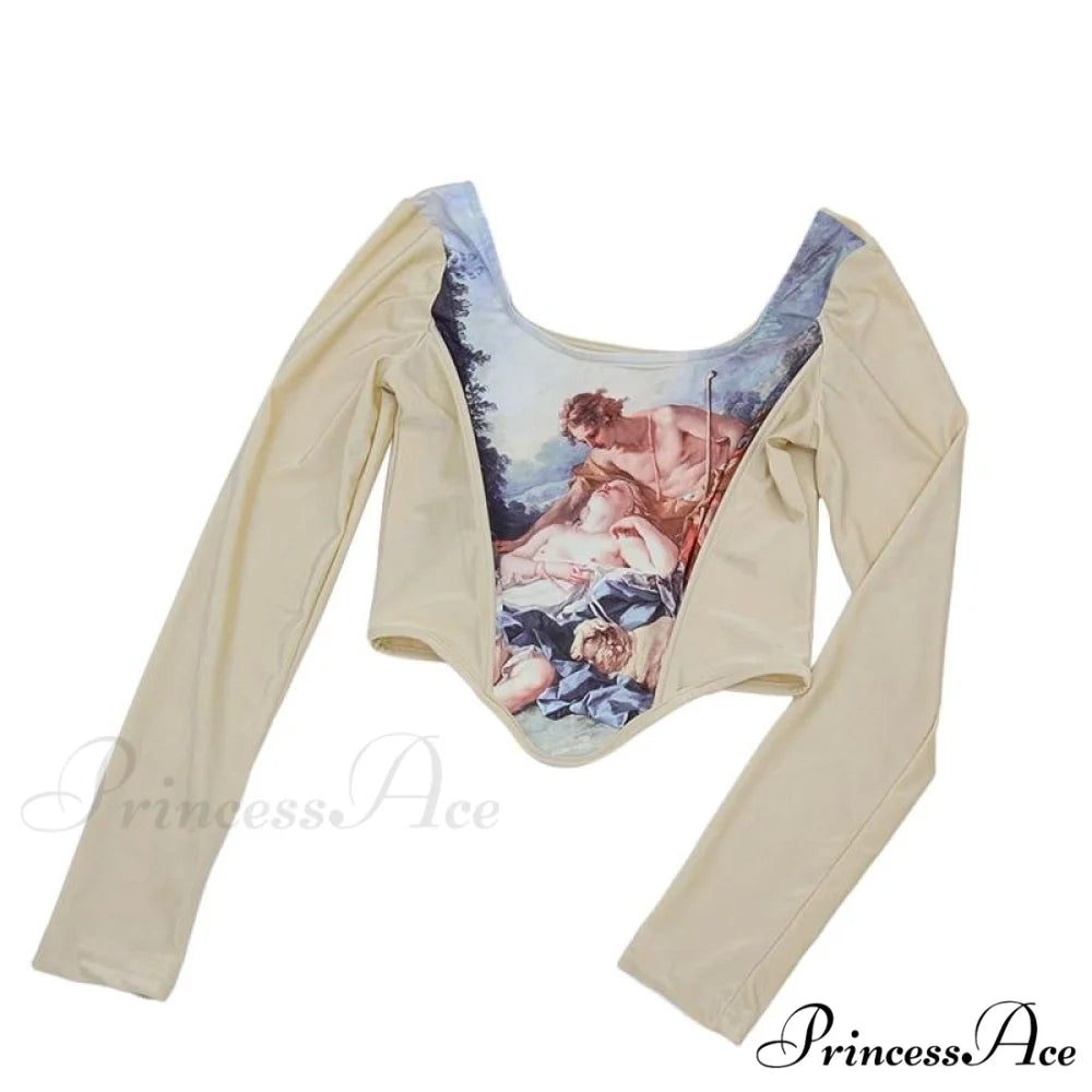 Renaissance Elegant Corset Top long sleeve top / M