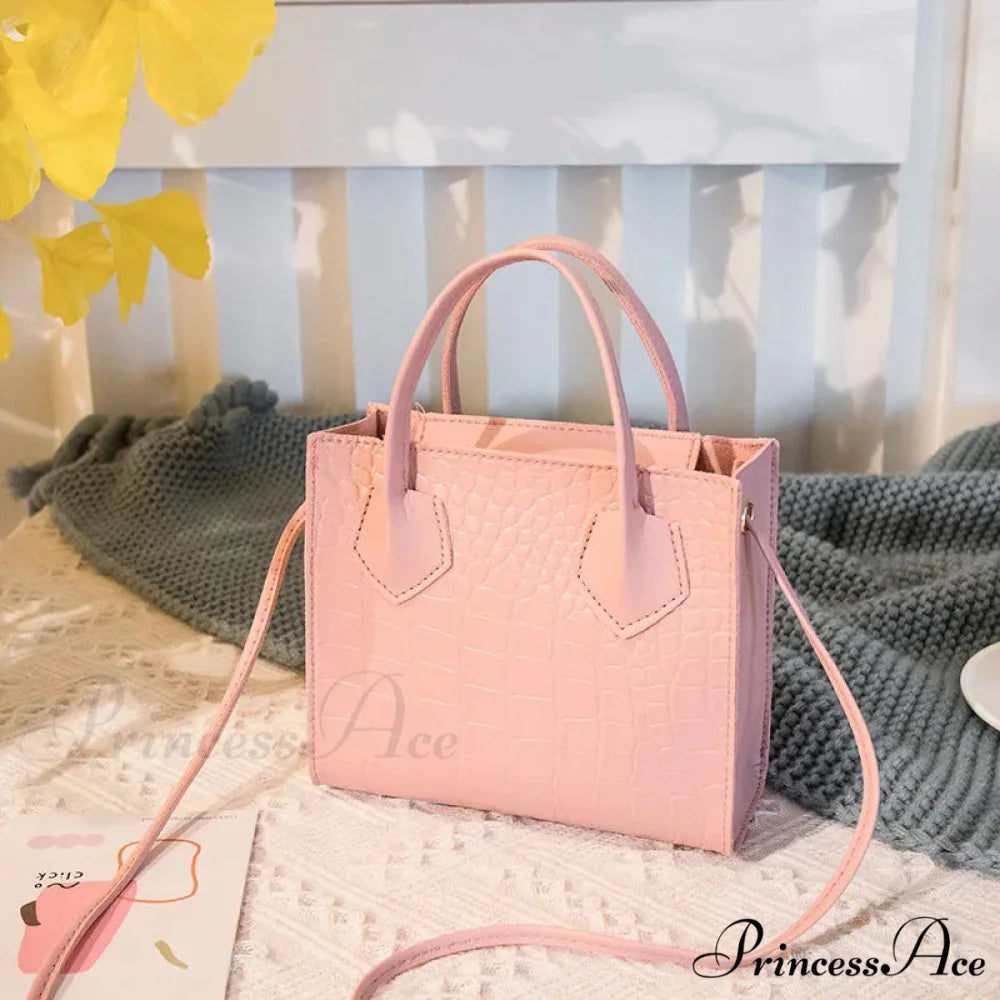 Reptile Design Small High-End Designer Women’s Crossbody Purse Pink handbag-250126
