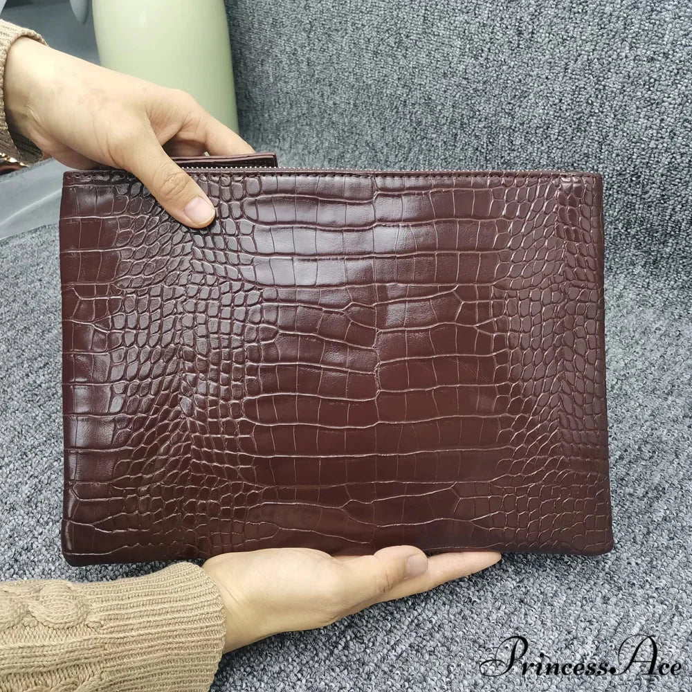 Reptile Design Spacious Nighttime Clutch Chocolate wristlet-250126