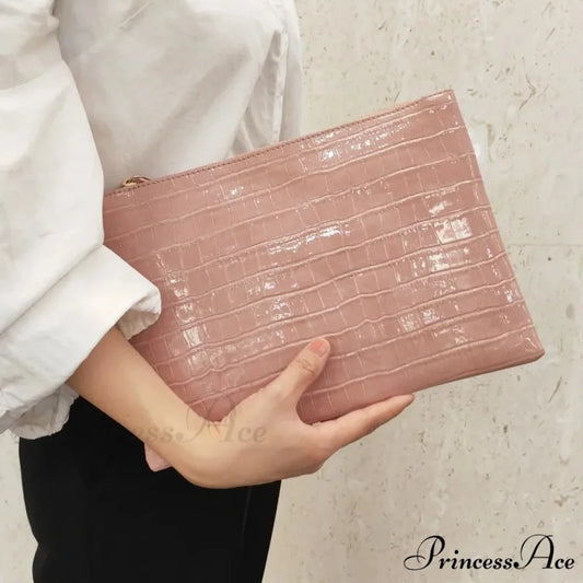 Reptile Design Spacious Nighttime Clutch Pink wristlet-250126