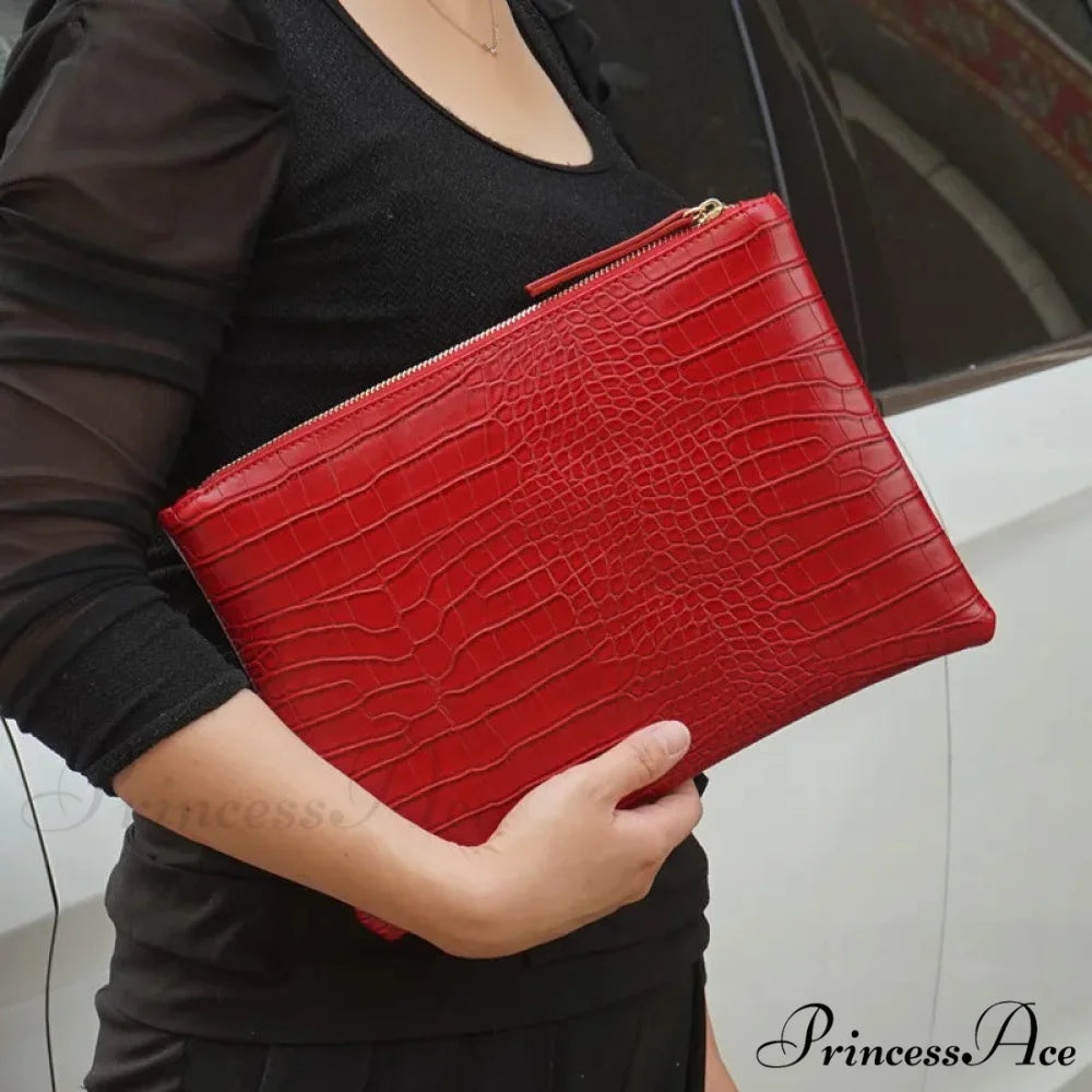 Reptile Design Spacious Nighttime Clutch Red wristlet-250126