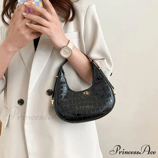 Reptile Texture Basic Faux Leather Shoulder Purse handbag-250126