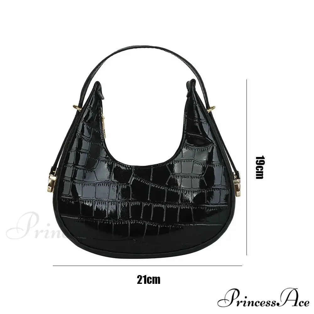 Reptile Texture Basic Faux Leather Shoulder Purse handbag-250126