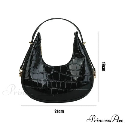 Reptile Texture Basic Faux Leather Shoulder Purse handbag-250126