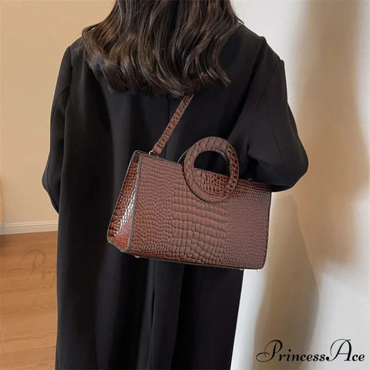 Reptilian Design Faux Leather Crossbody Purse handbag-250126