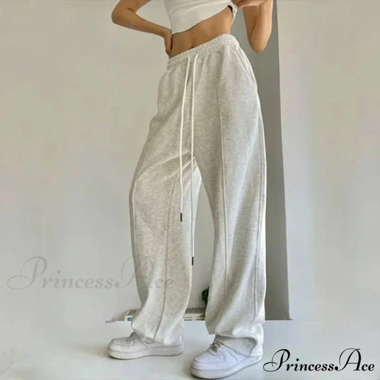 Retro 2000s Baggy Jogger Trousers Gray / S pants-241228