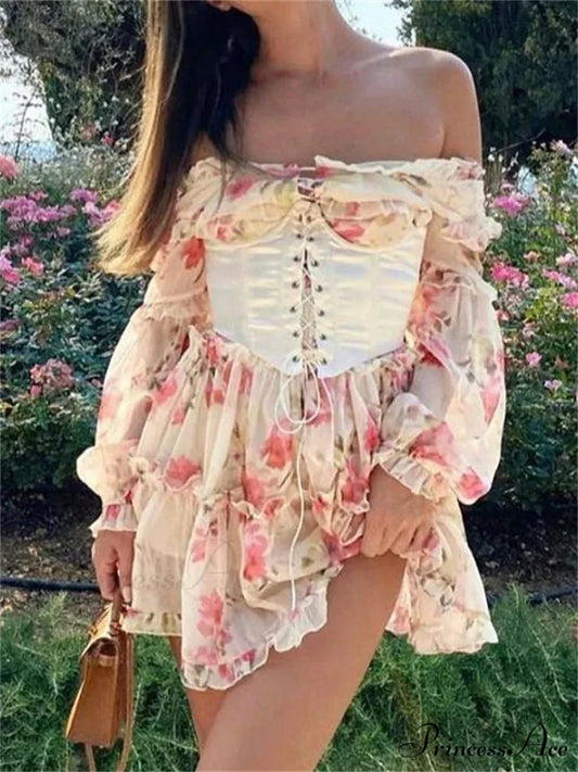 Retro Bandage Corset Petite Dress color / S minidress-250223