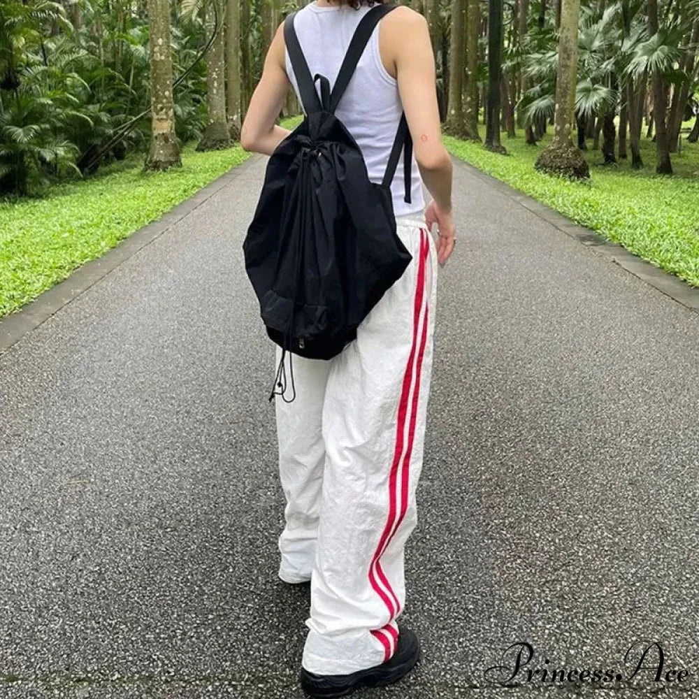 Retro Banded Generous Loose-fitting Jogging Pant pant-250223